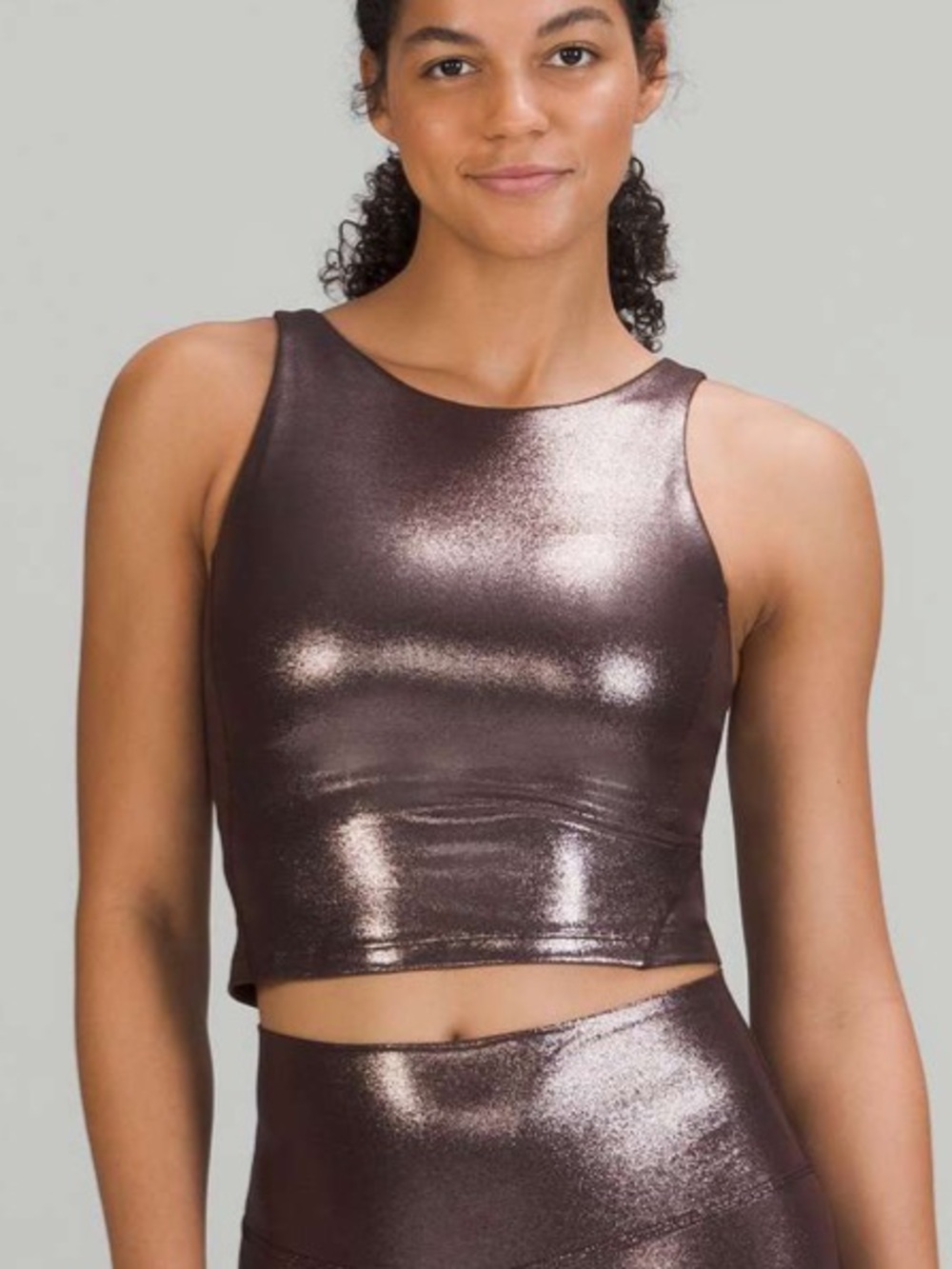 Lululemon Size 6 Align High-Neck Tank Top *Shine Radiate Foil Print French Press